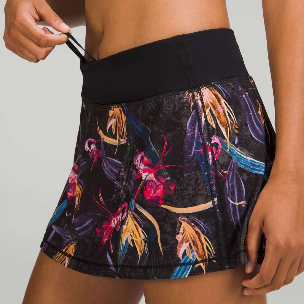 Lululemon Athletica Pace Rival Mid-Rise Skirt Veiled Floral Black Multi sz 6 - Image 9