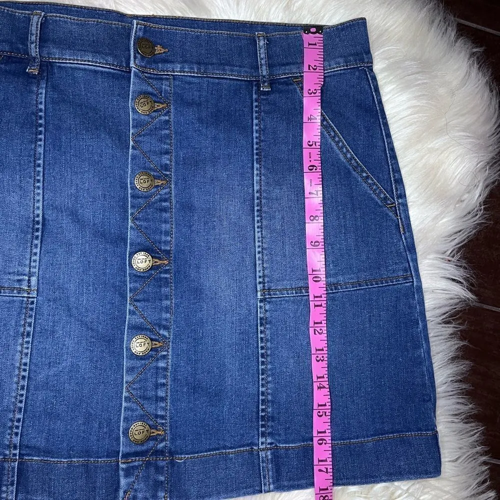 Ann Taylor The Loft button down denim skirt sz 14 - Image 7