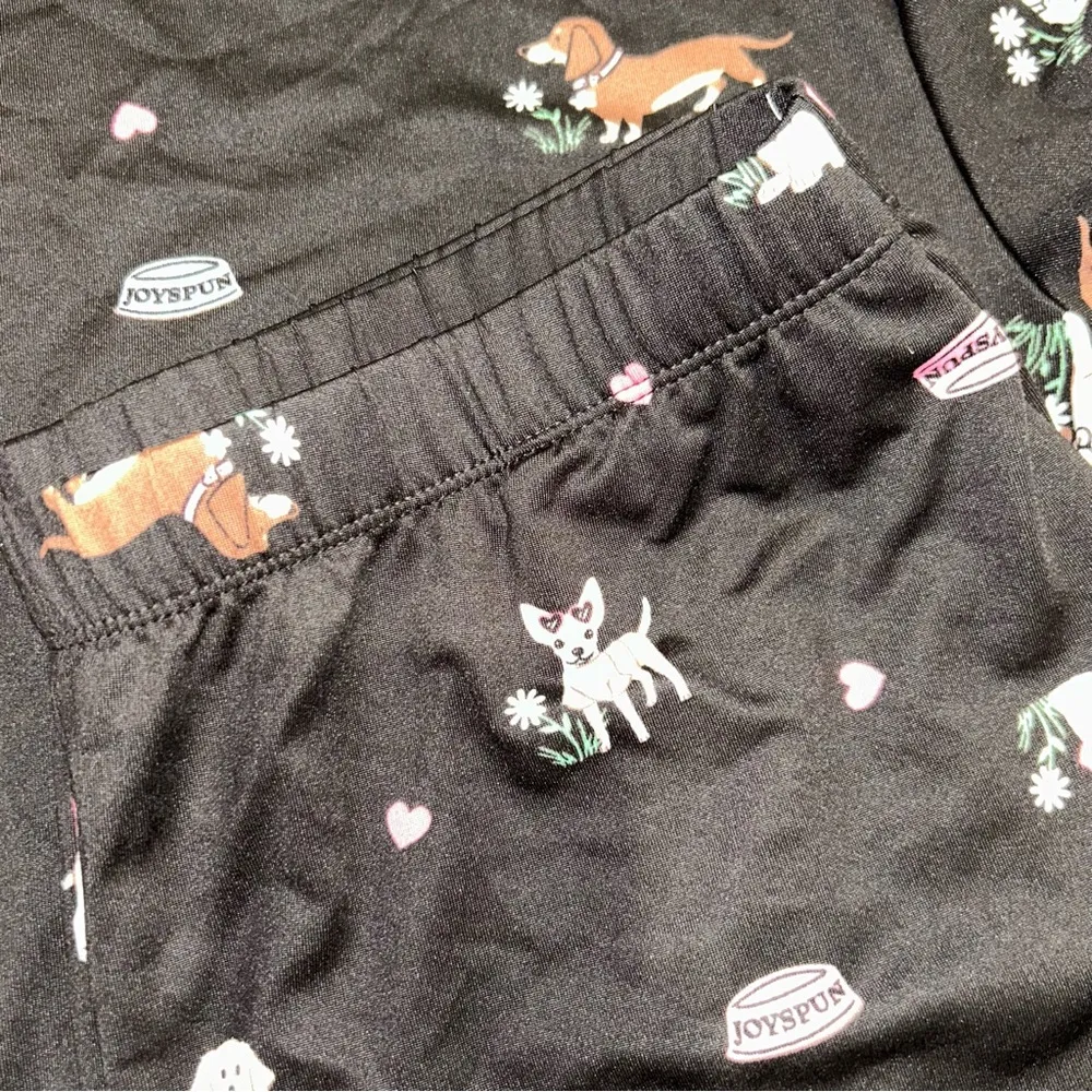 Joyspun Dog Print Pajama Set Women’s Large Black - Image 4