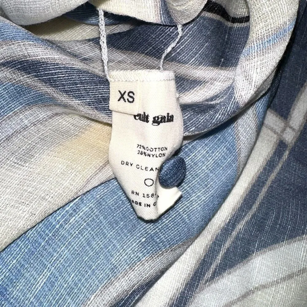 Cult Gaia Inga Printed Hooded Long Sleeve Gauzy Midi Dress Cover Up 
XS - Image 6