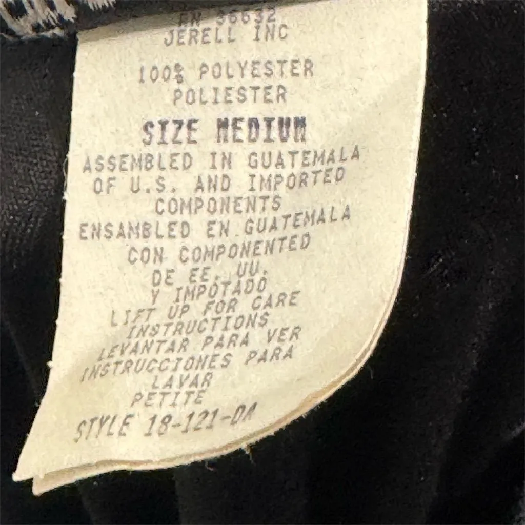 Stonebridge Petites Black Crushed Velvet Button Shirt PM Medium Y2K Witchy Goth Size undefined - Image 9