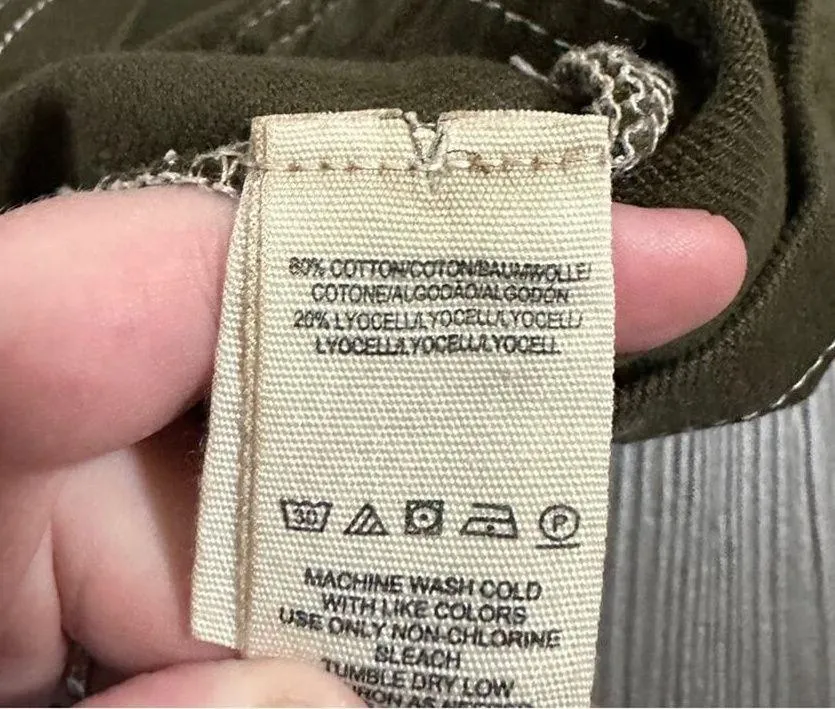 Free People Splendor In The Grass PaperBag Waist Mini Skirt in Army Green Size 6 - Image 5