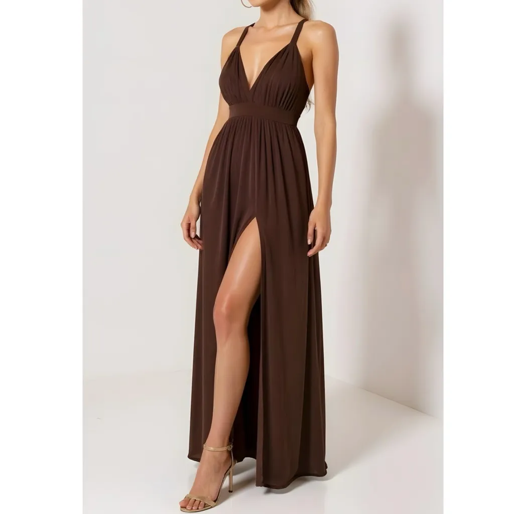 MICHAEL COSTELLO x REVOLVE Emmeline Maxi Dress, Brown, Small - Image 2
