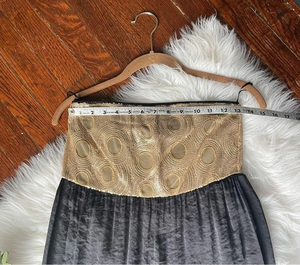 Gold & Black Sequin Strapless Dress NWOT - Image 7