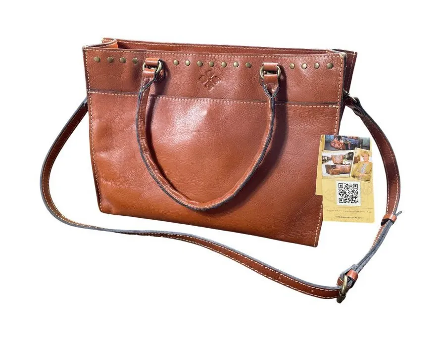 Patricia Nash Womens Brown Italian Leather Handbag Shoulder SKU 8565 - Image 1