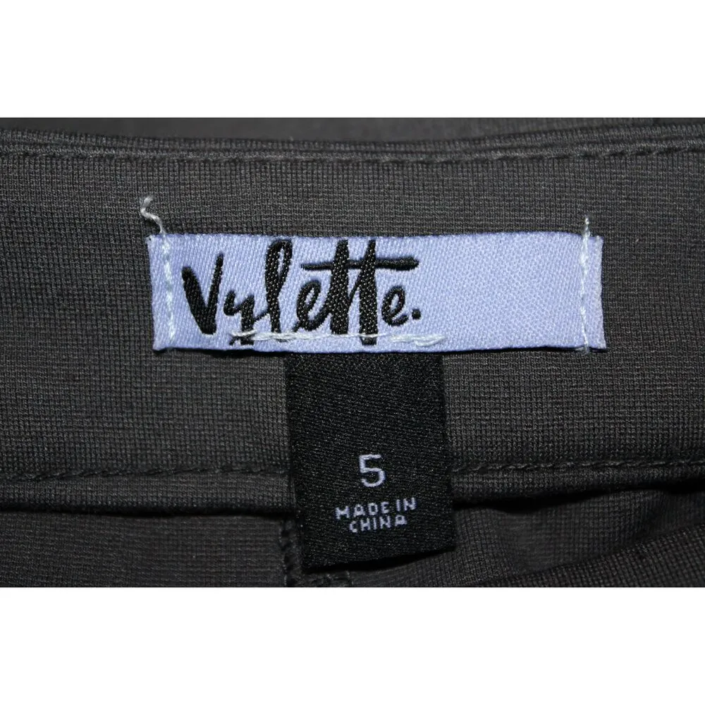 NWOT Vylette Essentials Pintuck Flare Trousers Gray Flared Trousers Pants Size 5 - Image 3