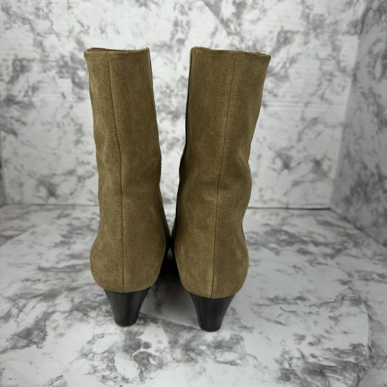 Isabel Marant Womans Dyna Ankle Boots Size 37/US 7 Sand Velvet Calfskin Suede - Image 4