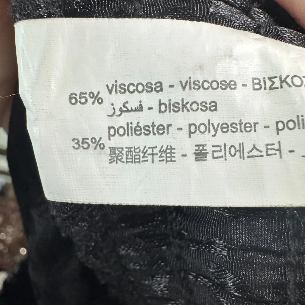 NWOT Zara Womens Black Leopard Print Tie Waist Joggers Size Small Lightweight - Image 7