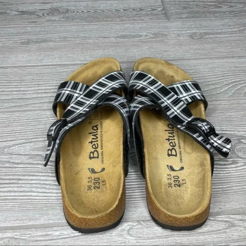 Vintage Betula birkenstock sandal shoes plaid size 5.5 summer - Image 7