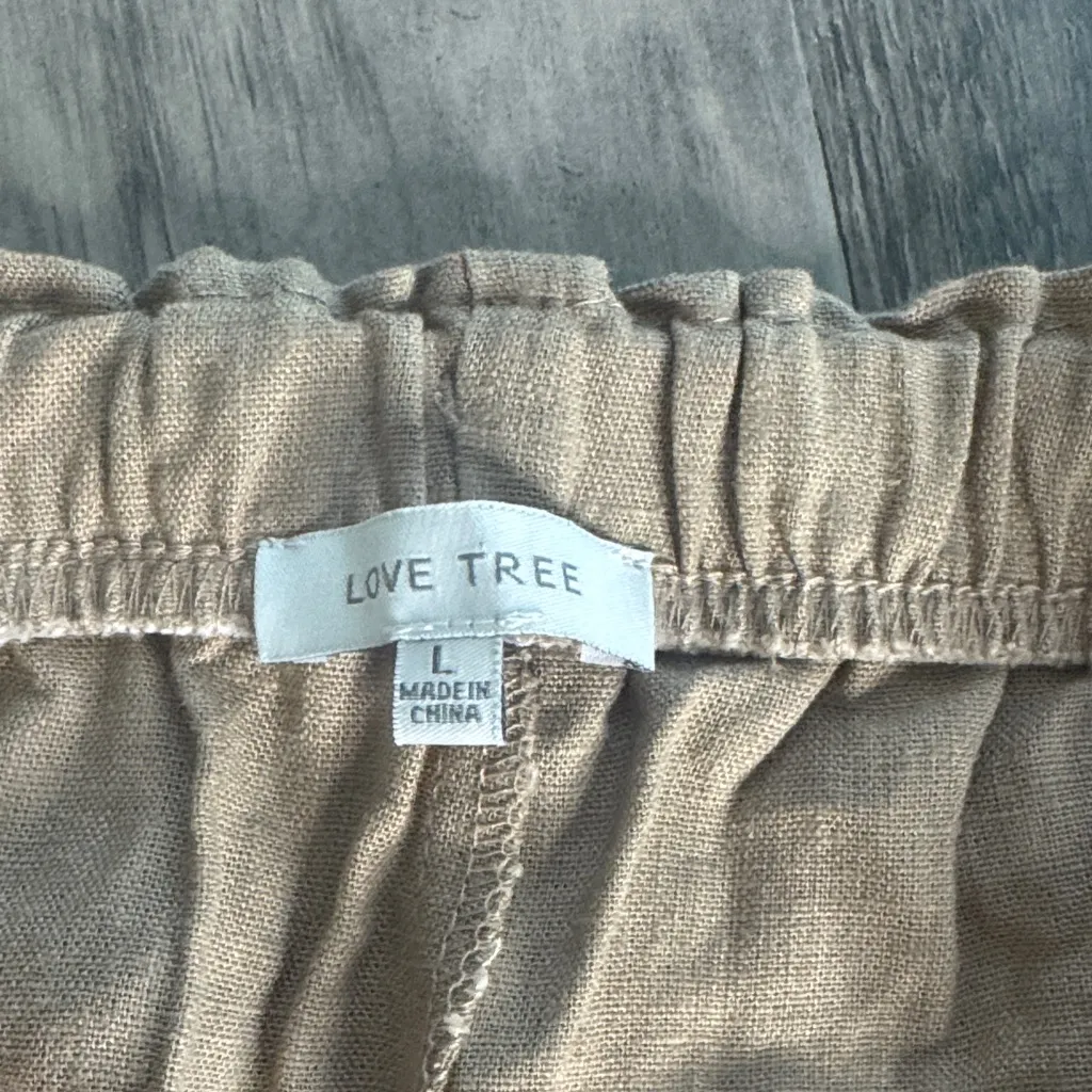 Love Tree Tan Linen Blend Pants - Image 2