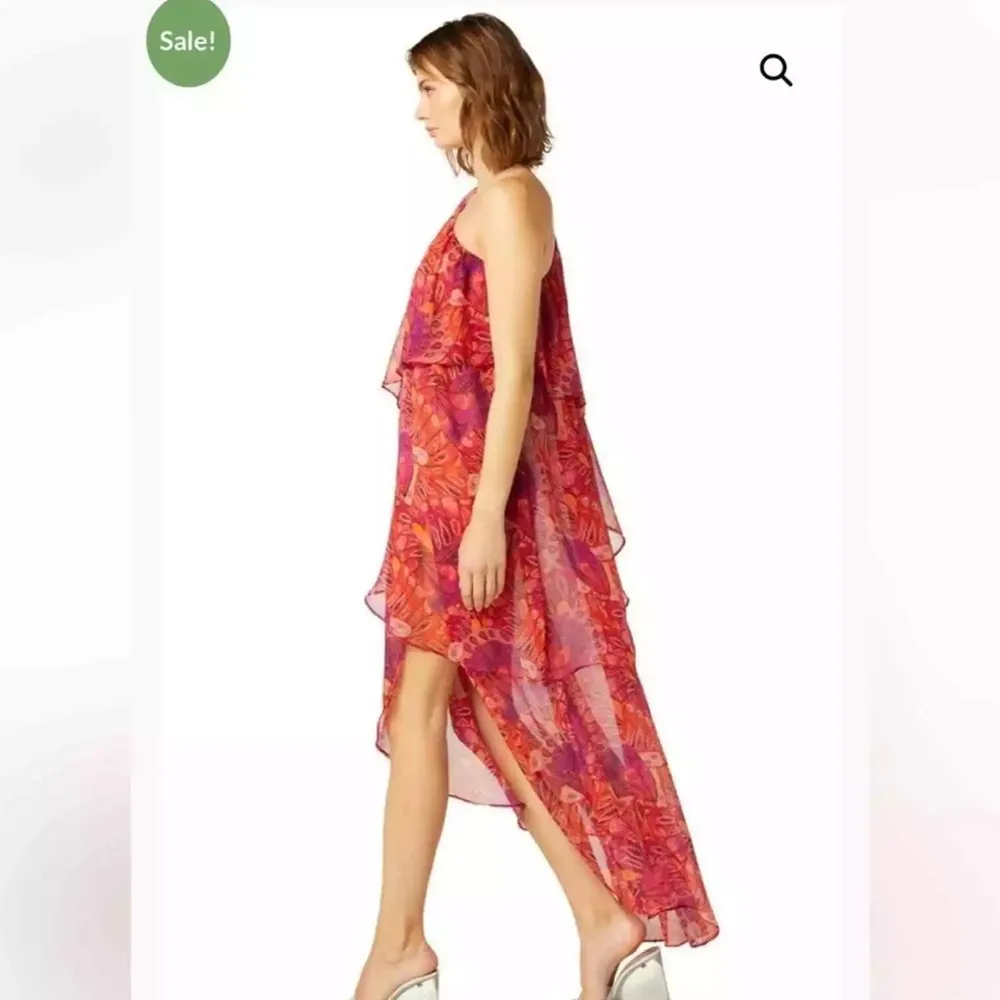 MISA Los Angeles MISA One-Shoulder Single Flutter Sleeve high low butterfly NEW - Image 14