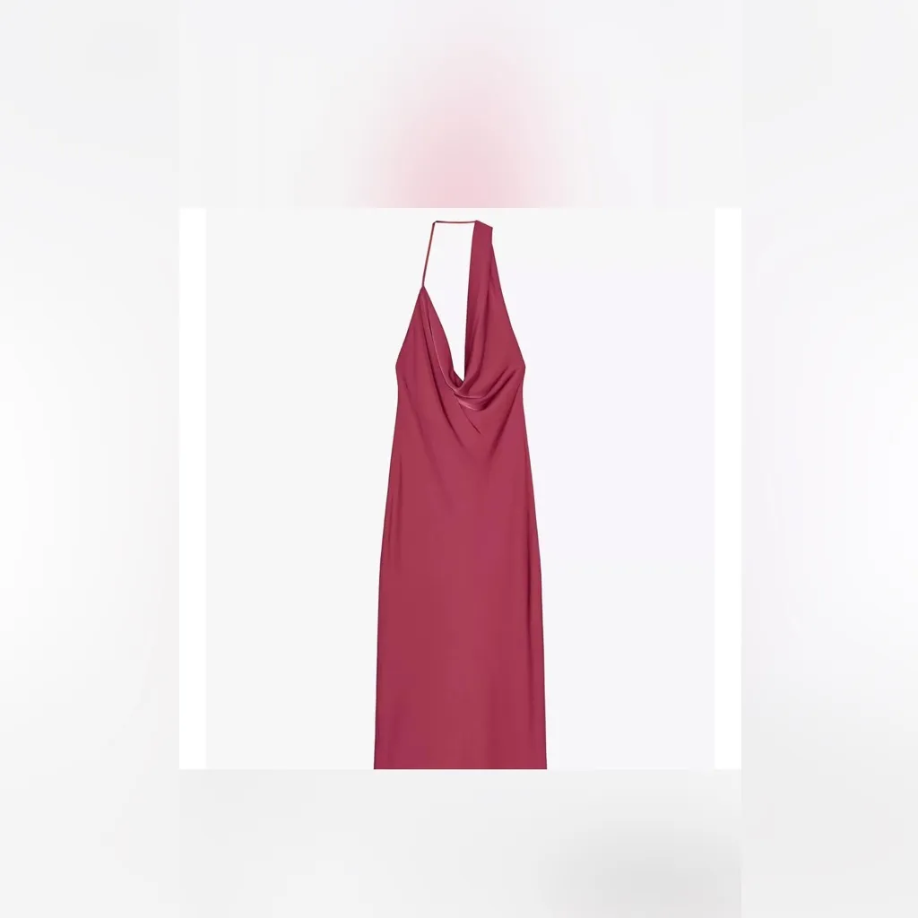 Zara asymmetrical midi satin dress - Image 3