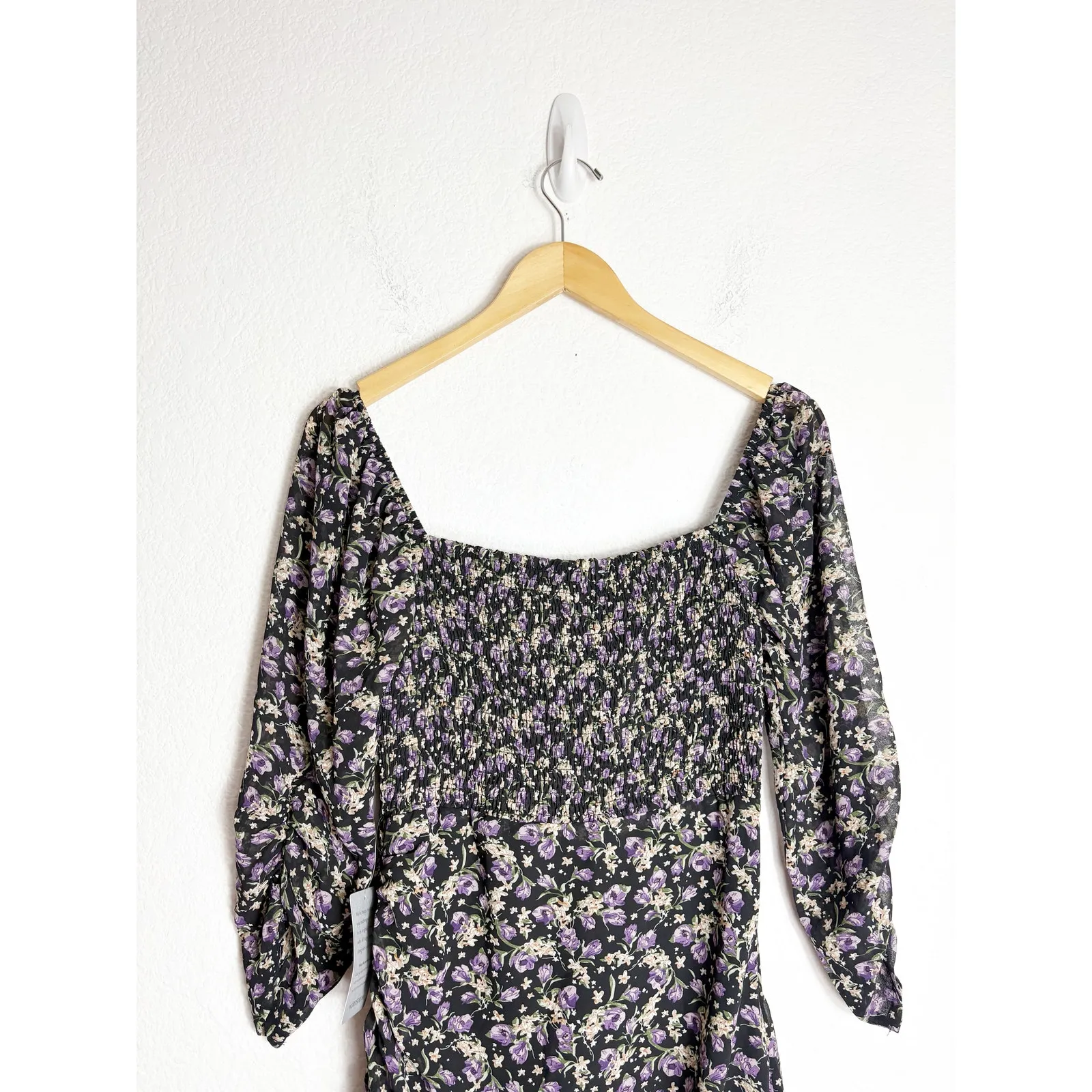 NWT ASTR The Label Sweetheart Cut Out Dress Large Floral Ruched Asymmetric Hem - Image 13