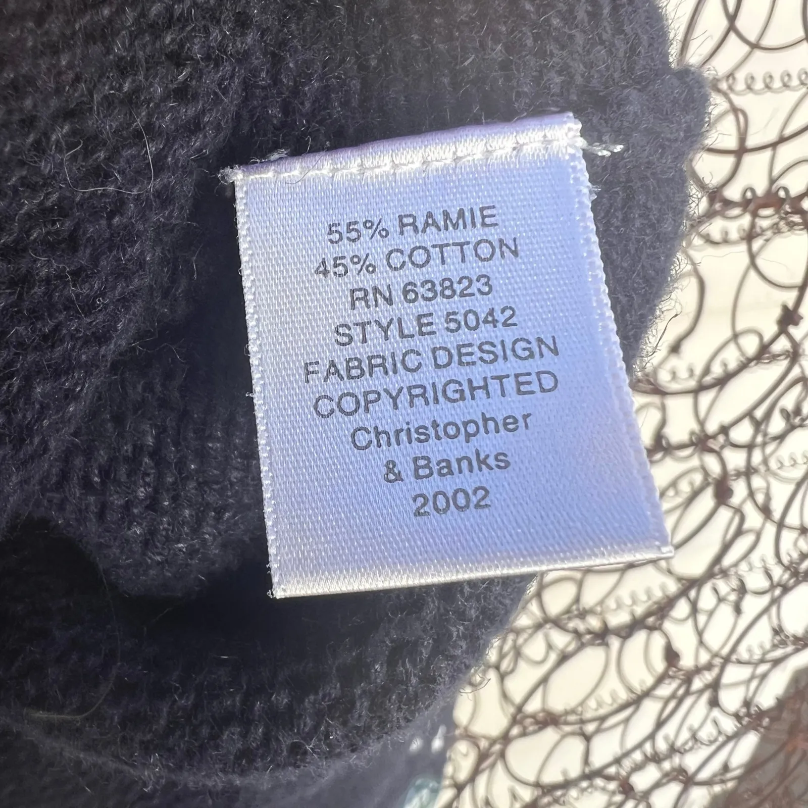 VTG Christopher Banks americana plaid appliqué Christmas tree cardigan sweater Blue Size M - Image 5