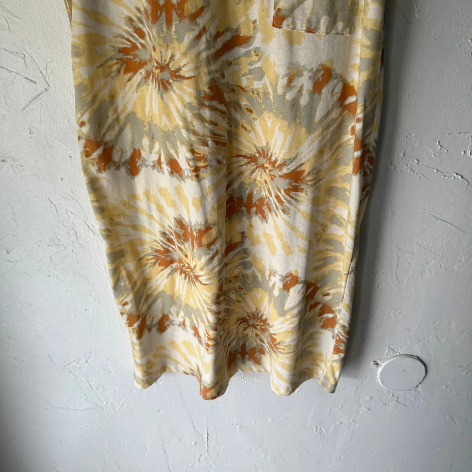 Eddie Bauer Tie-Dye T-Shirt Dress Size Small‎ Yellow Orange Casual Cotton - Image 3