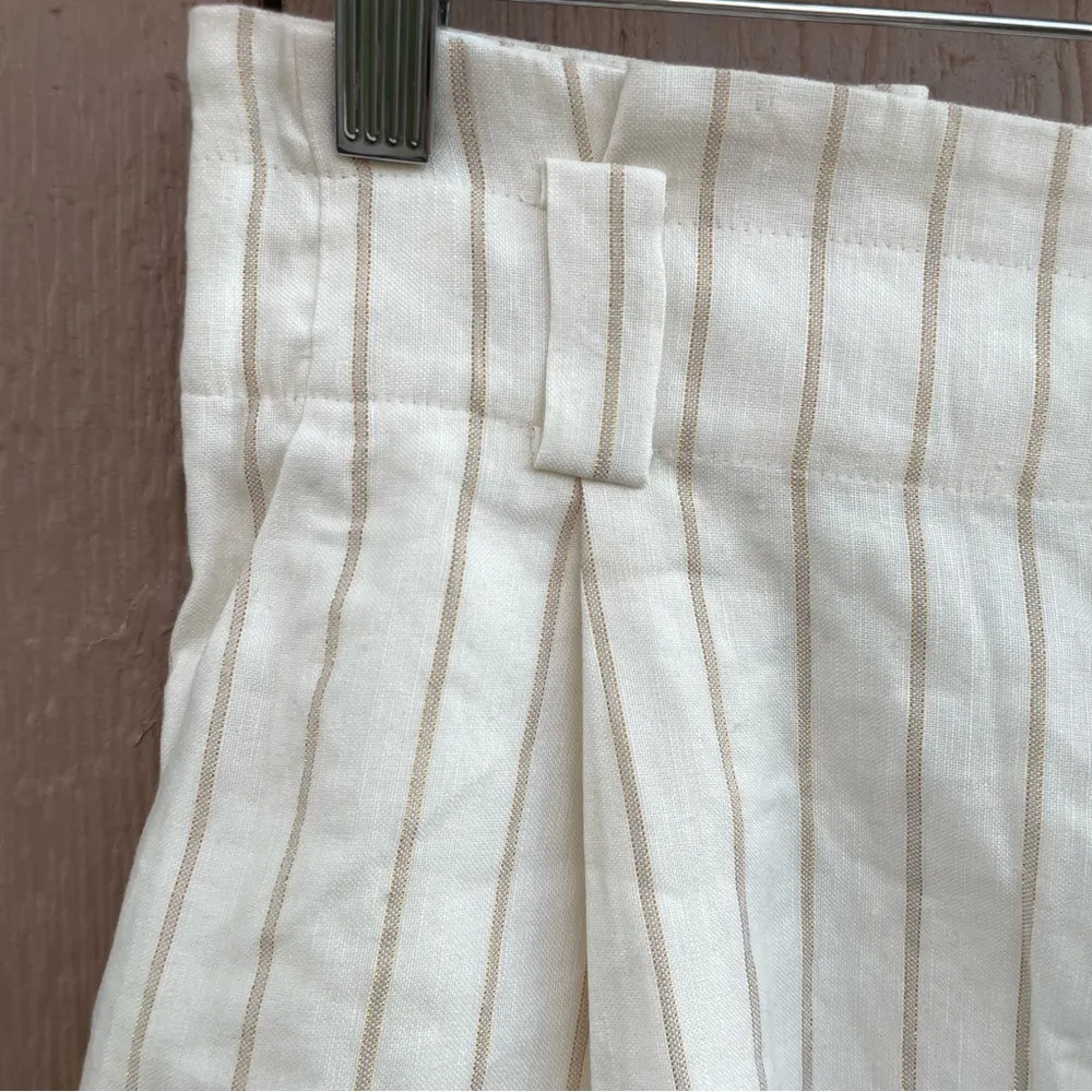 NWT Paige Womens Shorts Siesta Afterglow Gold Shimmer Stripe High Waist Size 4 - Image 8