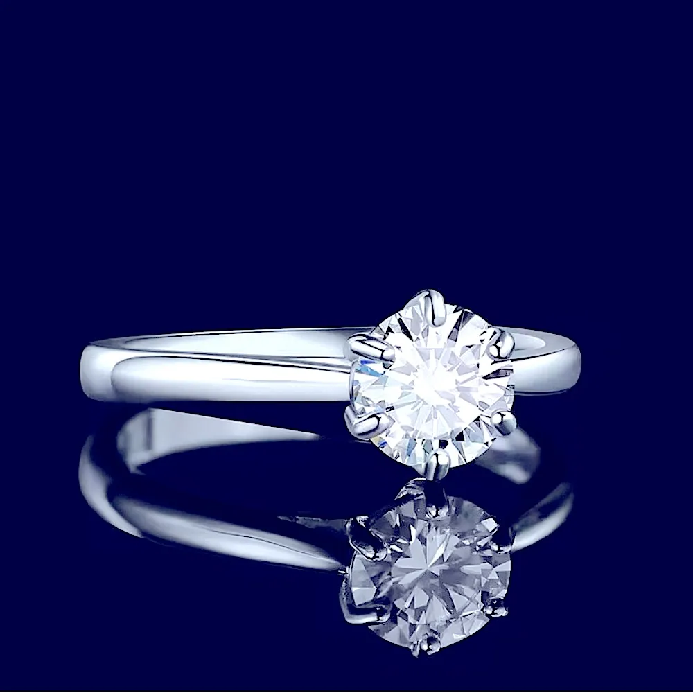 1Ct Platinum Round Brilliant Cut Simulated Diamond Ring‎ - Image 12