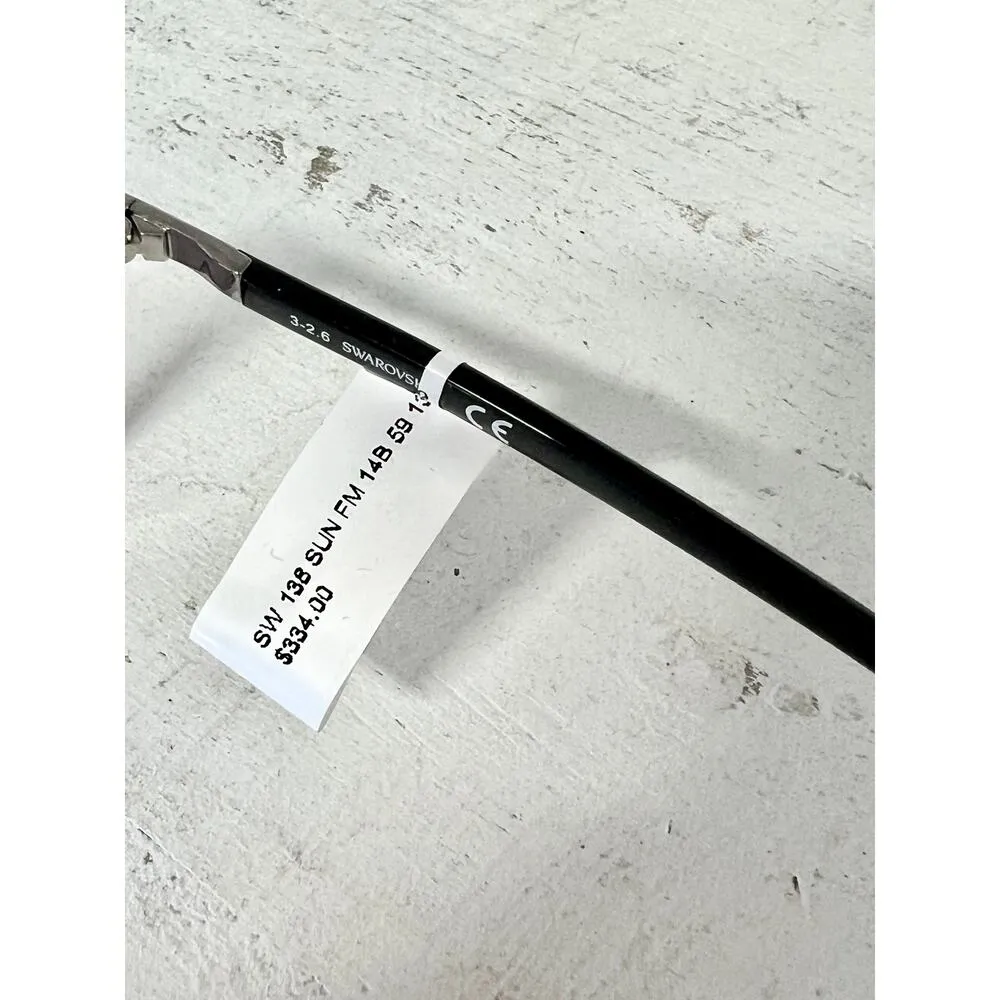 Swarovski SW 138 Gunmetal Frame Grey Gradient Lens Aviator Sunglasses - Image 7