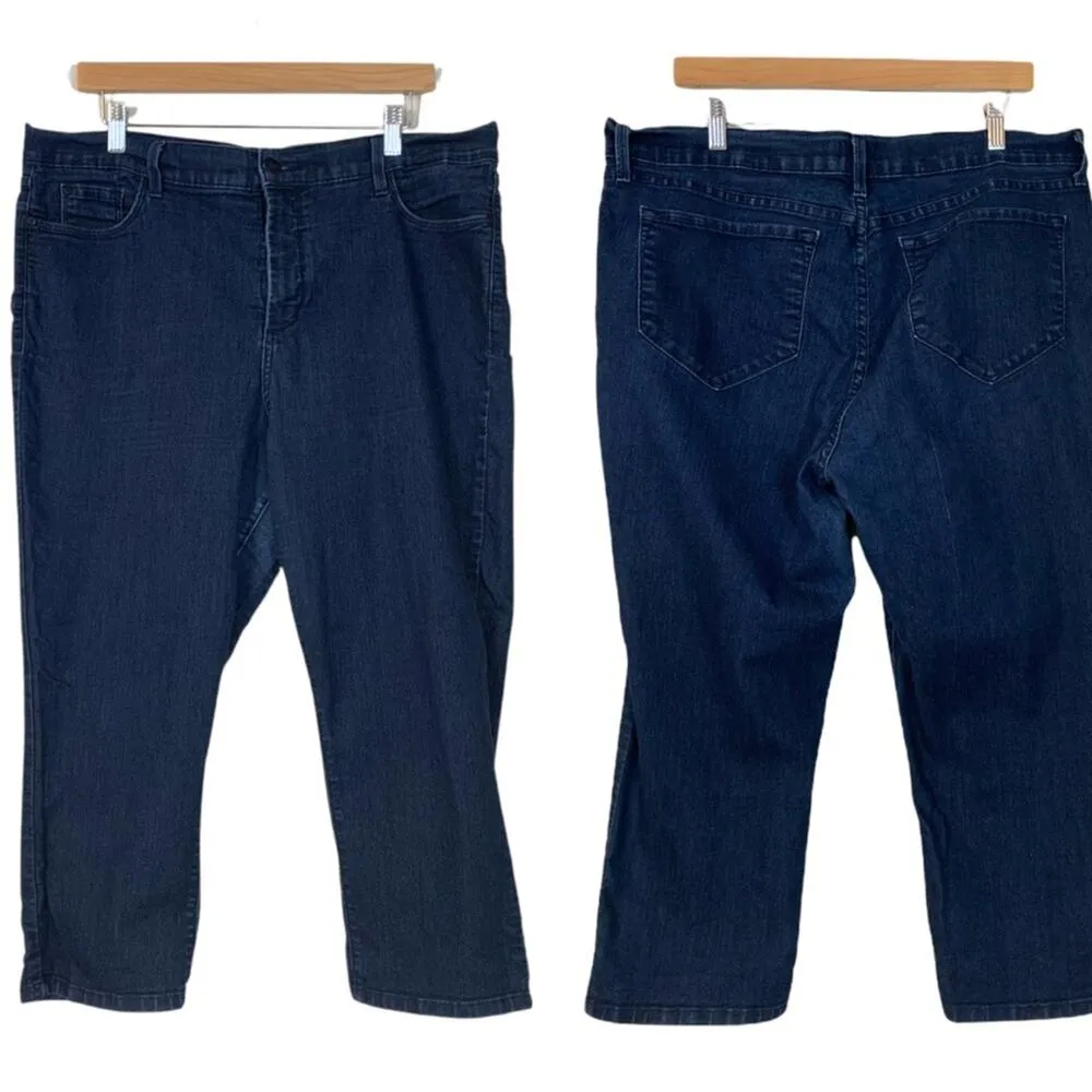 NYDJ Women's Dark Wash Crop High Rise Stretch Slimming Jeans Plus Size 18 - Image 9