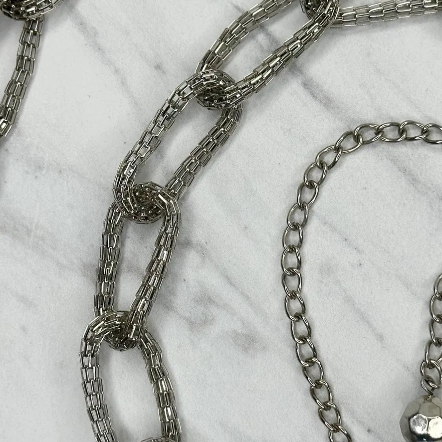 Silver Mesh Chain Link Belt Adjustable Y2K Plus Size One Size ✨ - Image 8