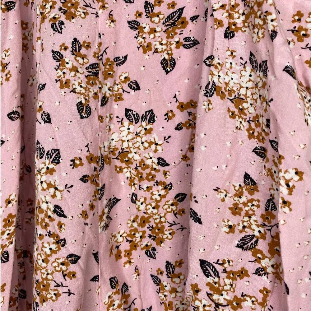 MINKPINK  Floral Playsuit Romper Pink Spaghetti Straps Women's Size Medium - Image 9