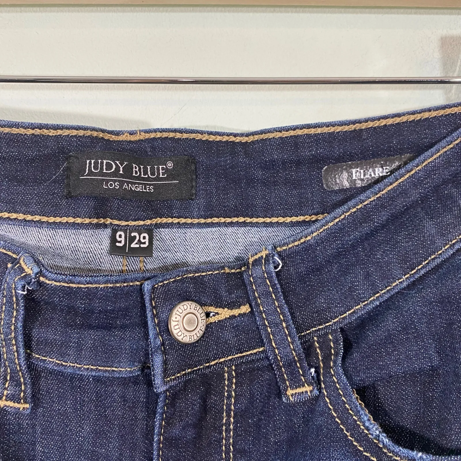 Judy Blue Dark Wash Elko High Rise Raw Hem Flared Jeans Size 9/29 #JB82343DK - Image 4