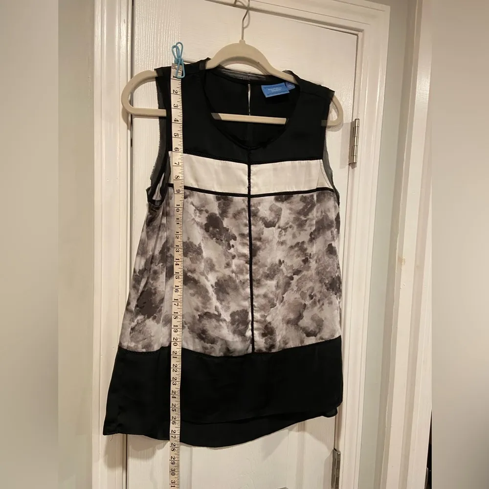 Simply Vera Wang Size L Black Gray Lightweight Watercolor Drop-Tail Hem Tank Top - Image 7