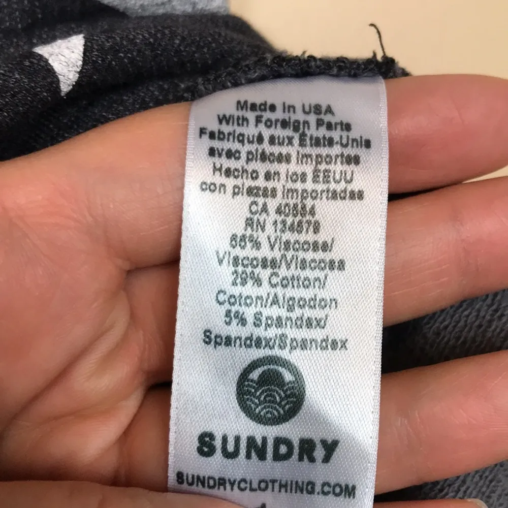 Sundry Women’s Star Graphic Print Gray Ivory Drawstring Comfy Mini Skirt - Image 6