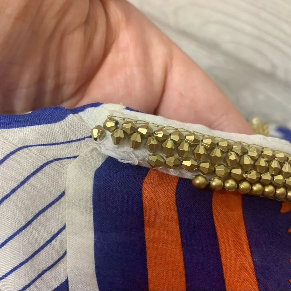 touche balneaire swim cover up sz s beaded paisley - Image 5