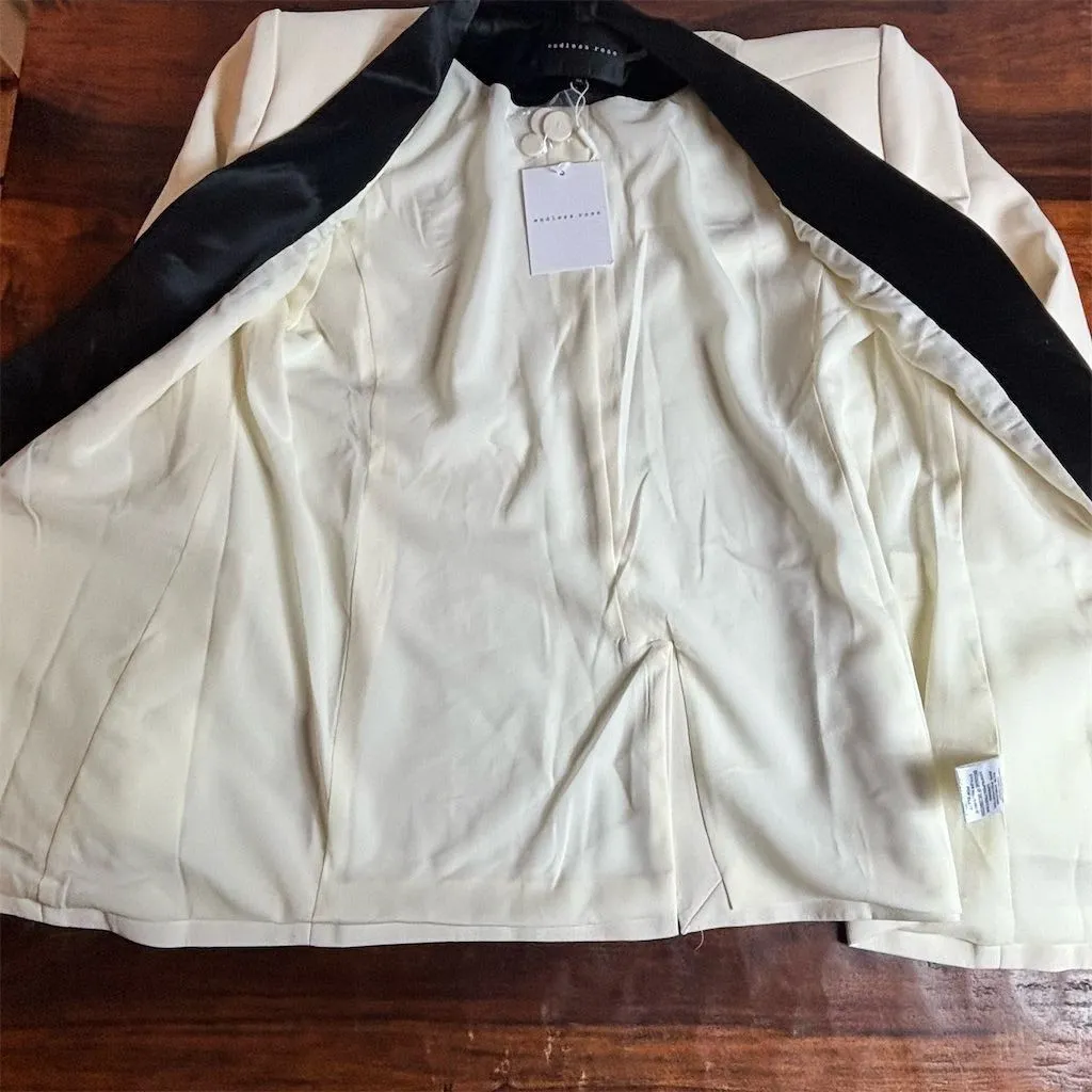Endless Rose Women's XL Ivory Blazer Jacket Long Sleeve Formal - Image 6