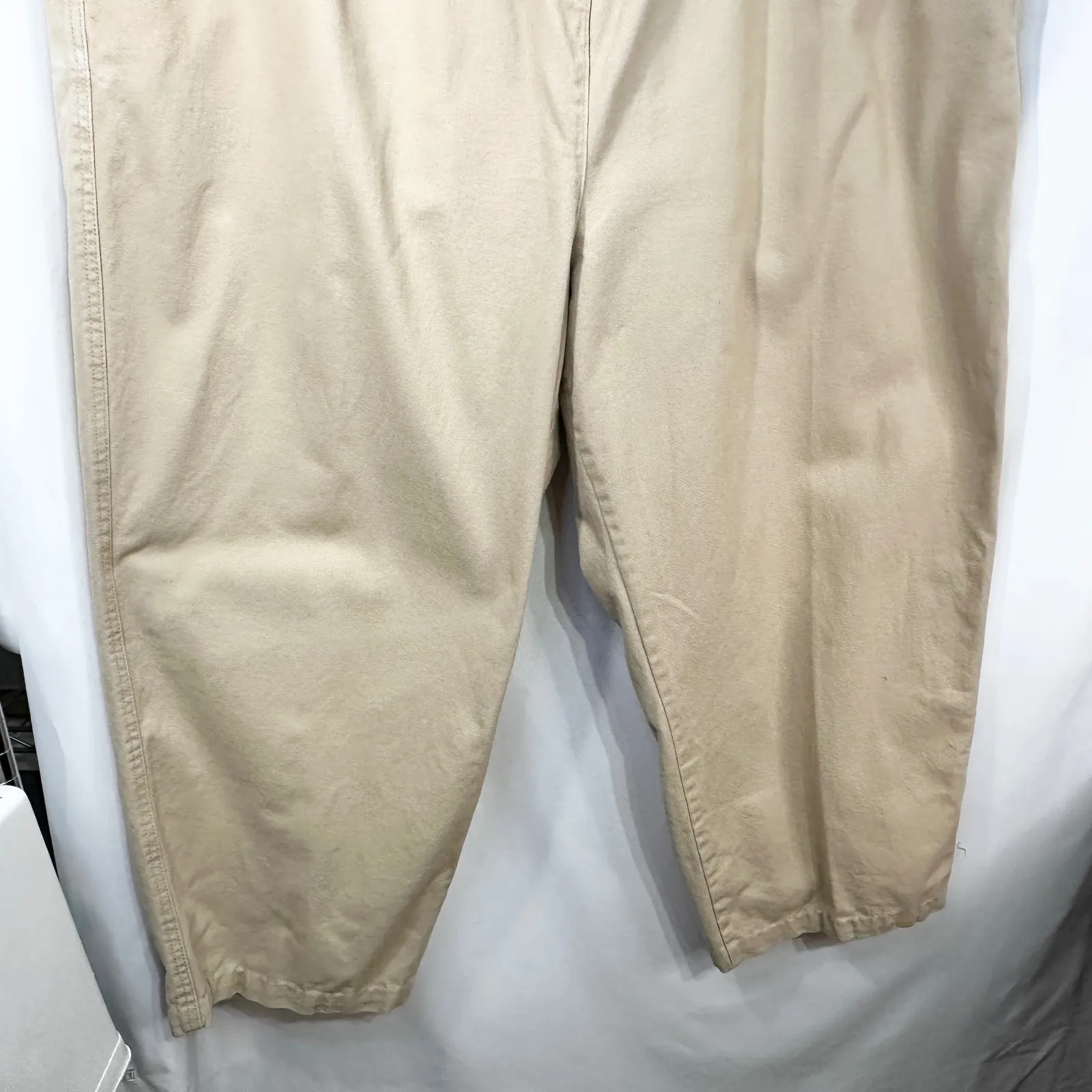Woman Within Plus Size 36T Cropped Pants Capri Light Brown Cotton Elastic 419 - Image 3