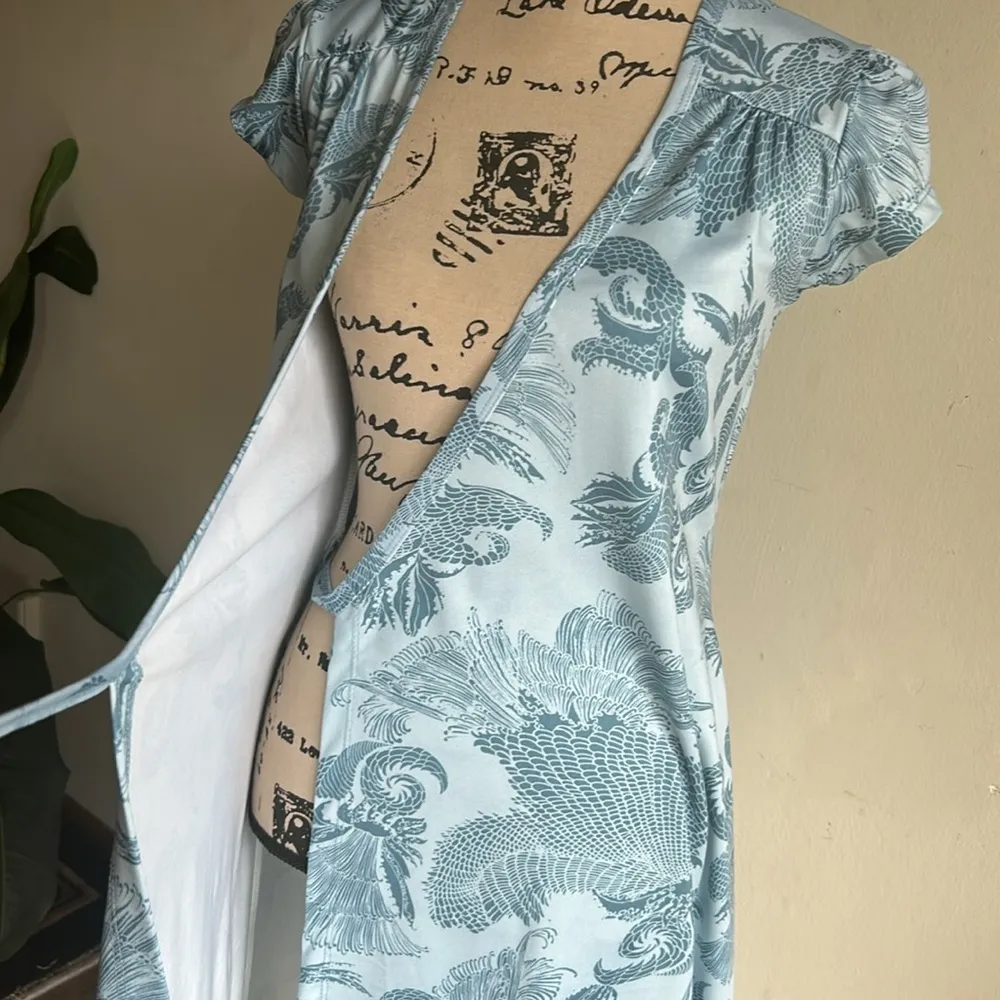 Athleta Asian Print Wrap Dress Sz XS - Image 11