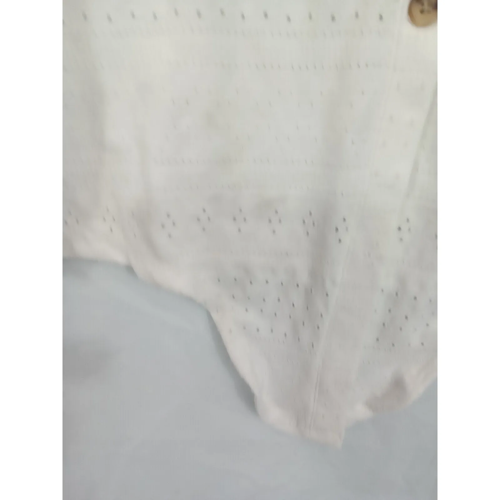Como Blu‎ Women Medium Button Up Short Sleeve Blouse White - Image 3