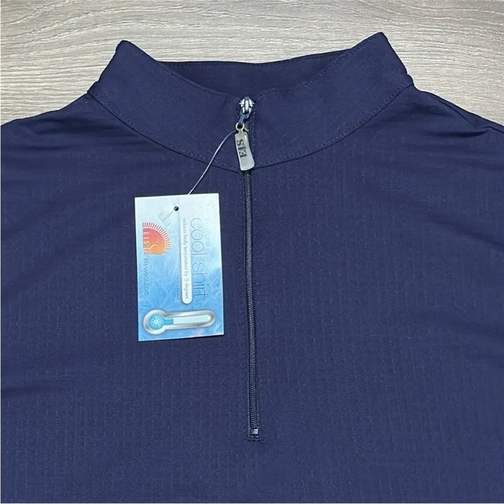 EIS Cool Sun Shirt Long Sleeve 1/4 Zip‎ Navy Blue Equestrian Shirt Size 2X - Image 10