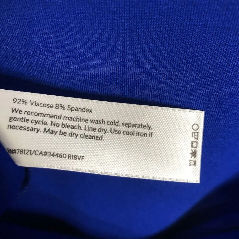 Eileen Fisher Women's Small Royal Blue Viscose Jersey Ballet Neck Tunic Top - Image 5