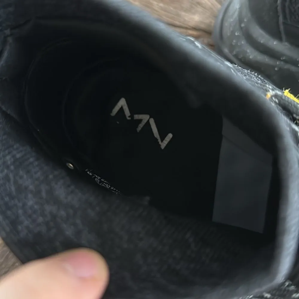 Skechers Black + Yellow Mark Nason High-Top Knit Sock Sneakers - Image 7