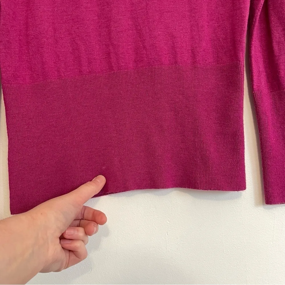 NIC+ZOE NIC + ZOE Solid Magenta Fuchsia Pink ish Lightweight Turtleneck Sweater - Image 13