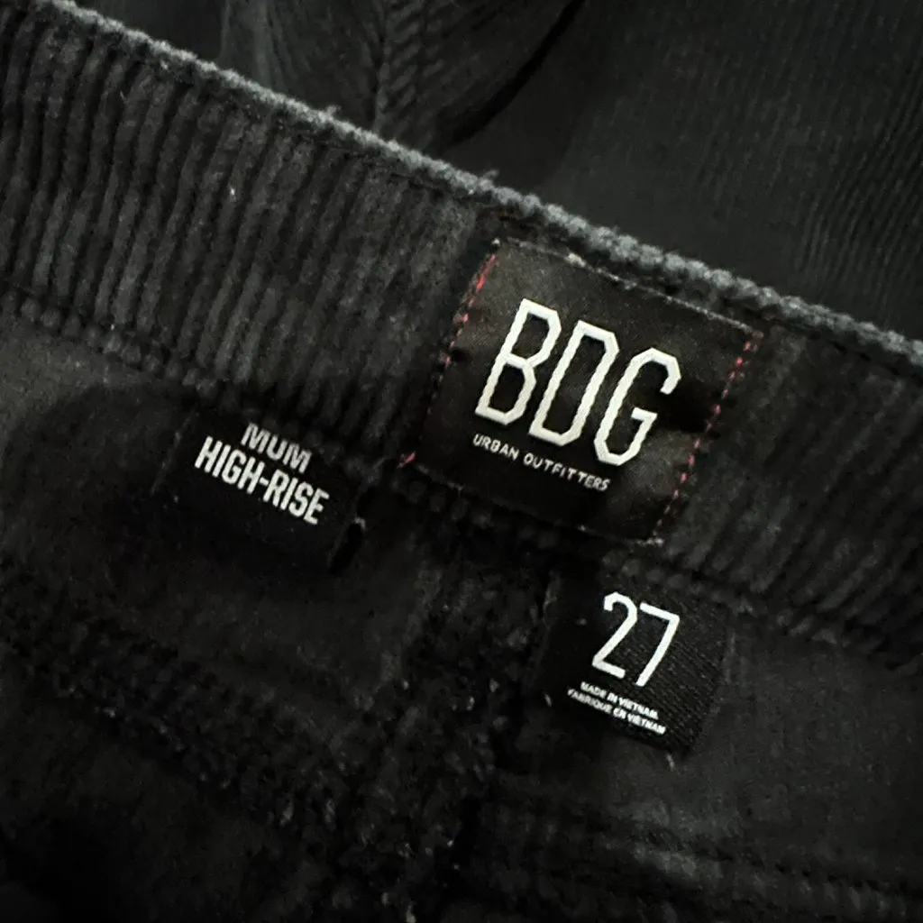 BDG Urban Outfitters Mum High-Rise Black Corduroy Pants Size‎ 27 100% Cotton - Image 6