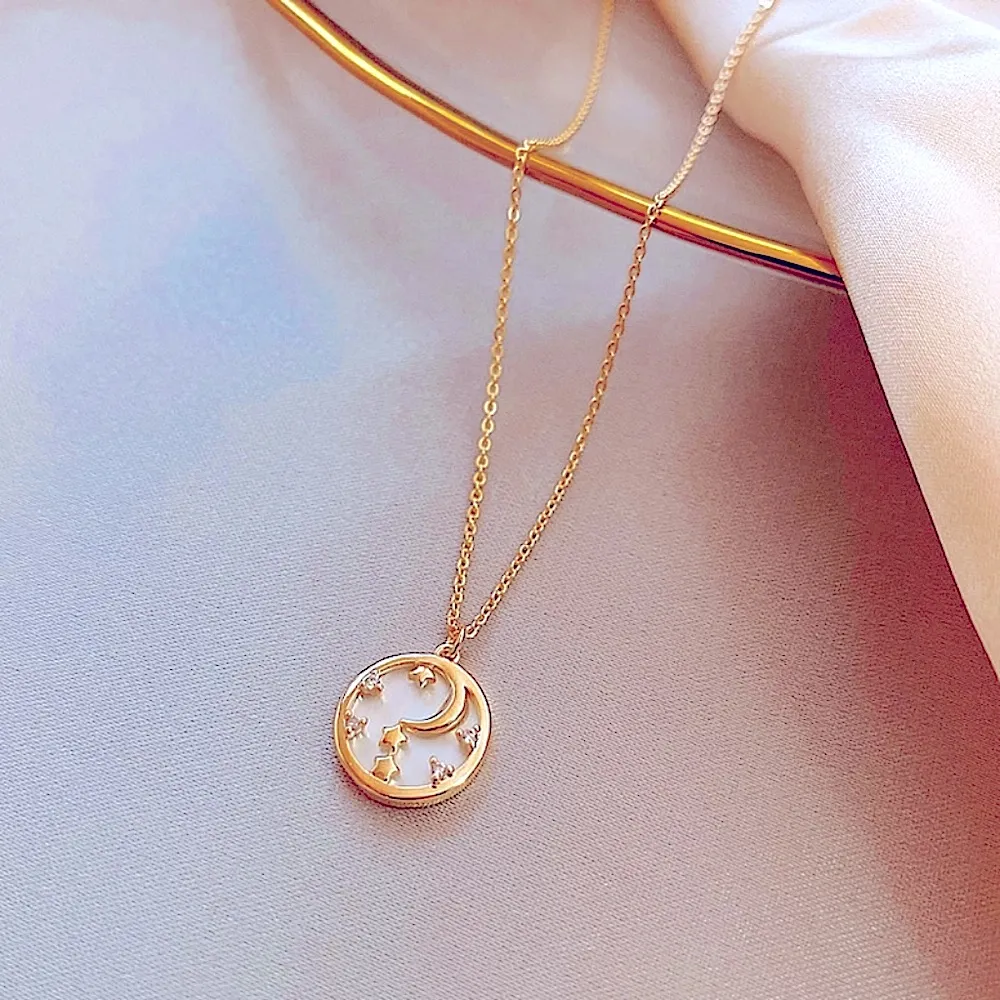 NEW 14k‎ Gold-Plated Moon & Star Pendant Necklace - Image 4