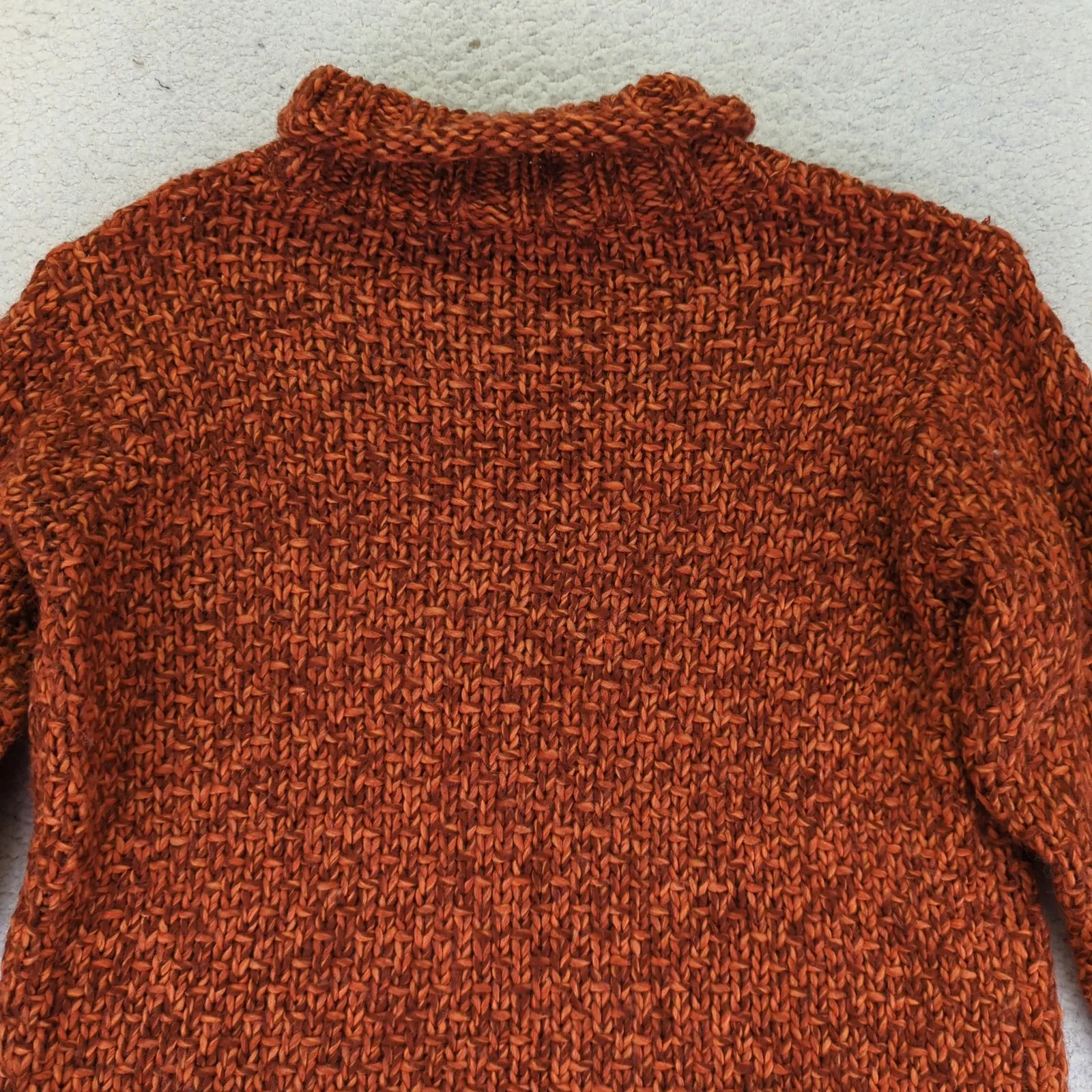 Talbots  Women's Large Rust Orange Wool Blend Knit‎ Turtleneck Sweater Pullover - Image 5