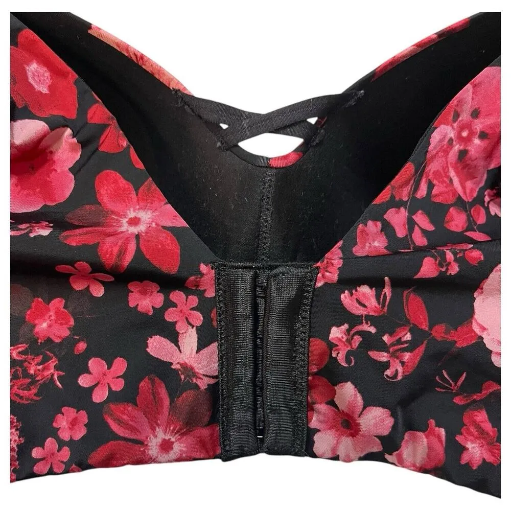 Torrid Curve Bra Womens 44DDD Floral 360 Back Smoothing Wire Free Push Up Plunge - Image 5