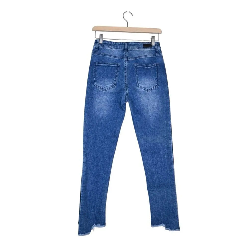 Black Label Womens 7 Two Tone Color Block Straight Leg Jean - Image 2