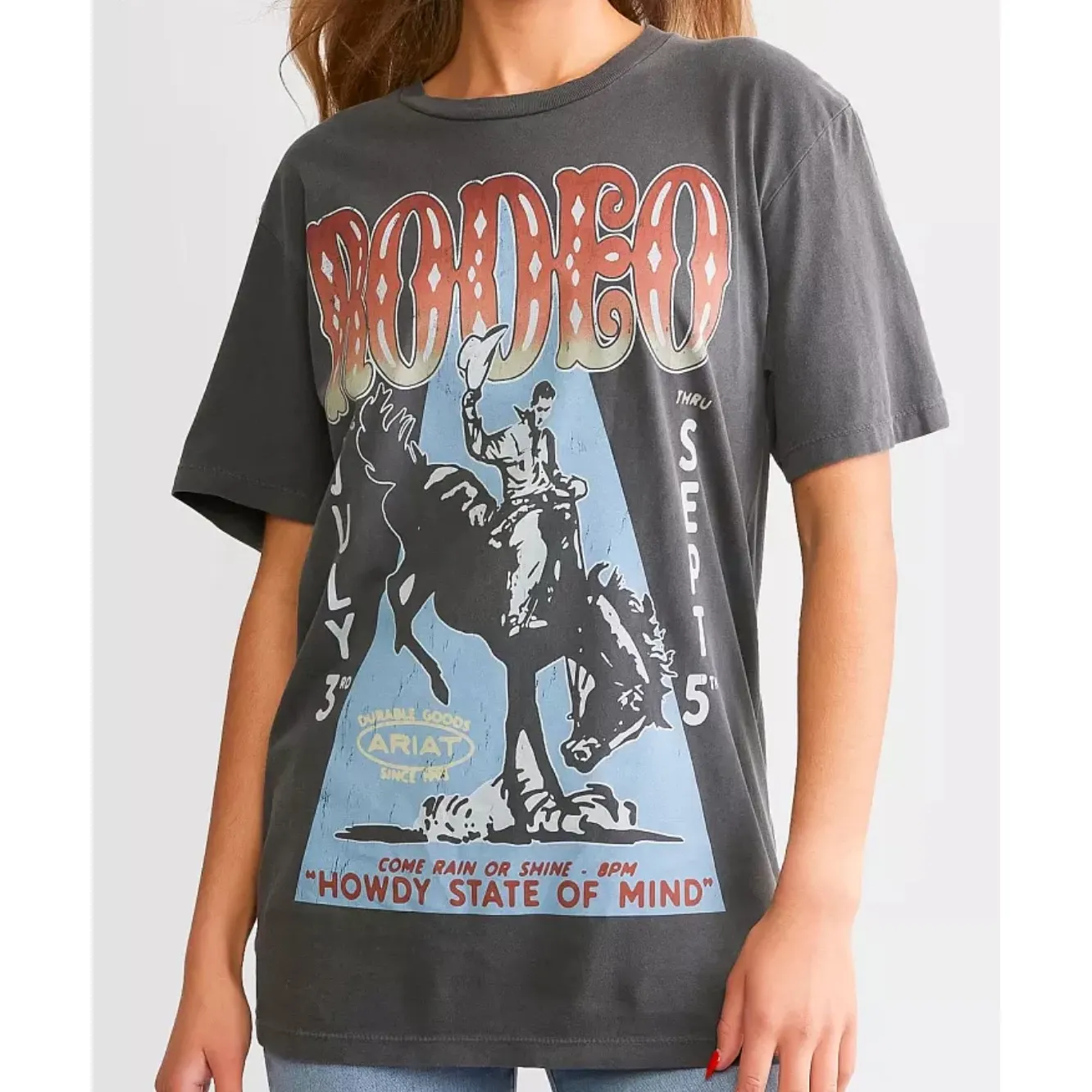 Buckle sz S Womens Ariat Rodeo Stage Boyfriend Fit 100% Cotton T-Shirt Western - Image 2