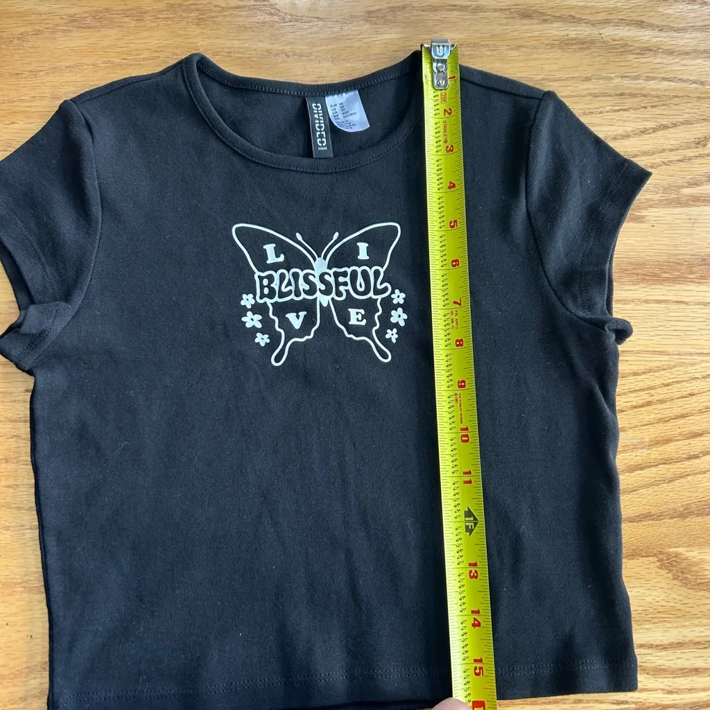 Live Blissful H&M Divided Black Halter Shirt Size XS Cropped Crop - Image 3