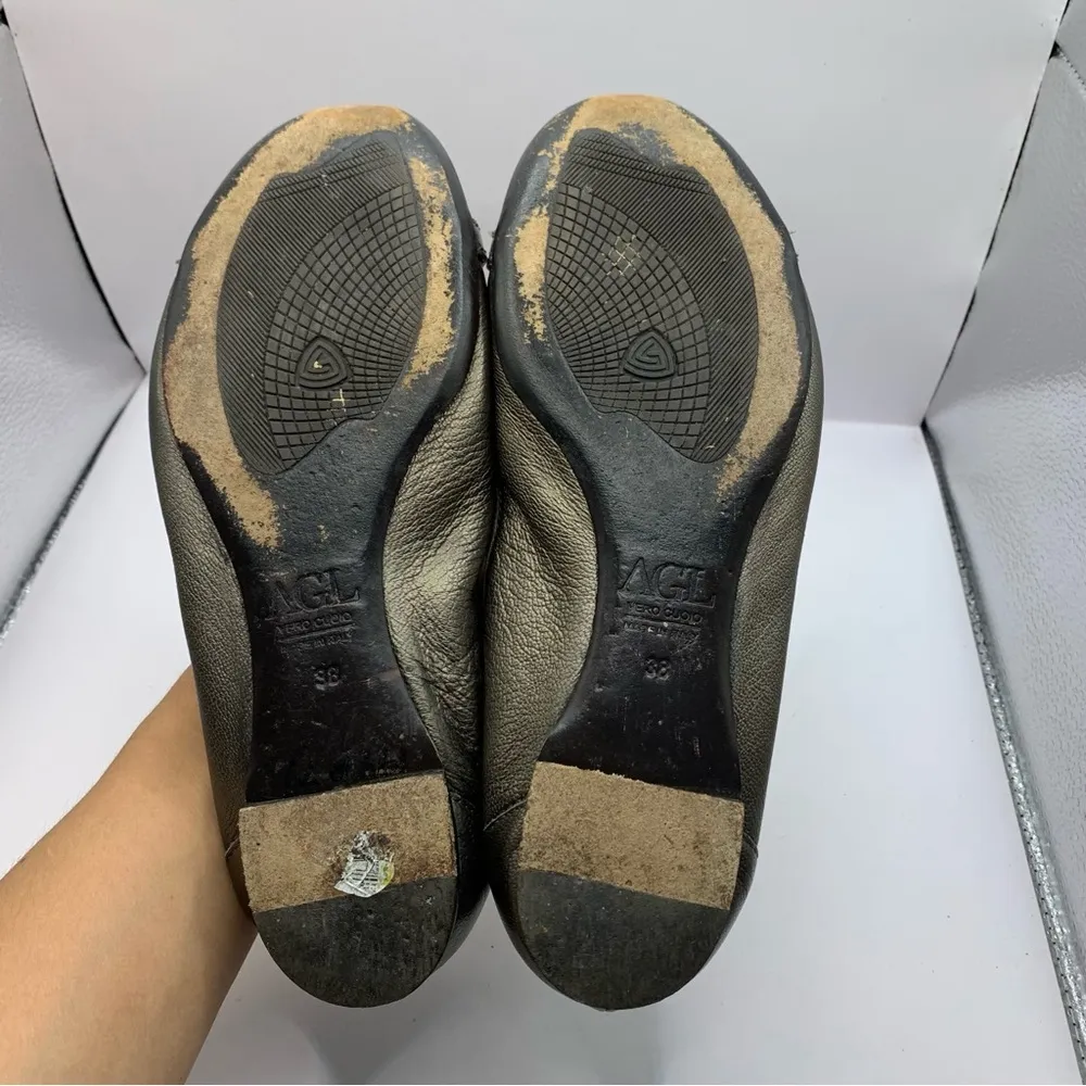 Women's AGL Attilio Giusti Leombruni Black Ballet Flats Shoes EU 38 US 8 - Image 7