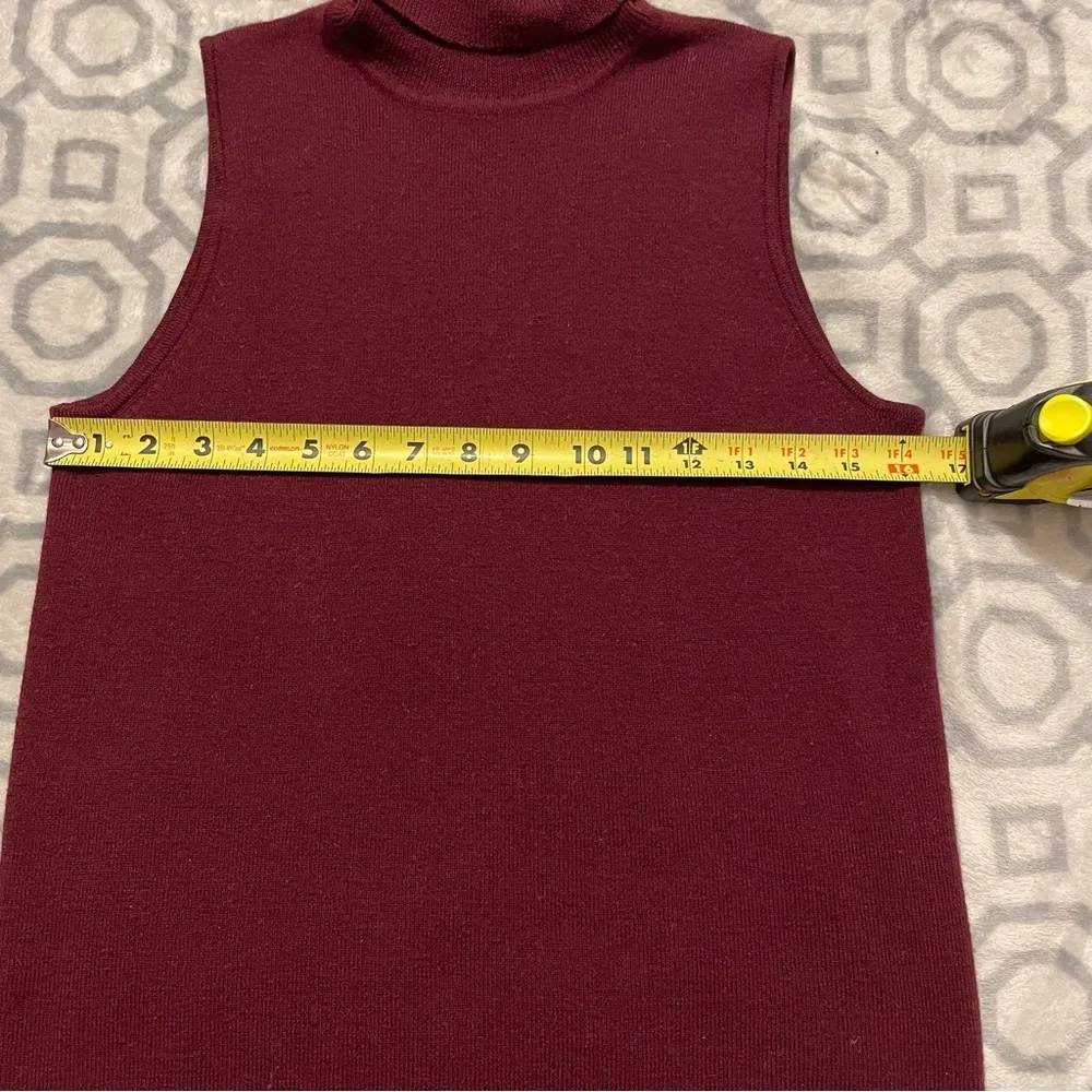 OLD Navy collection red sweater tank top turtleneck mock neck WOOL blend M - Image 6