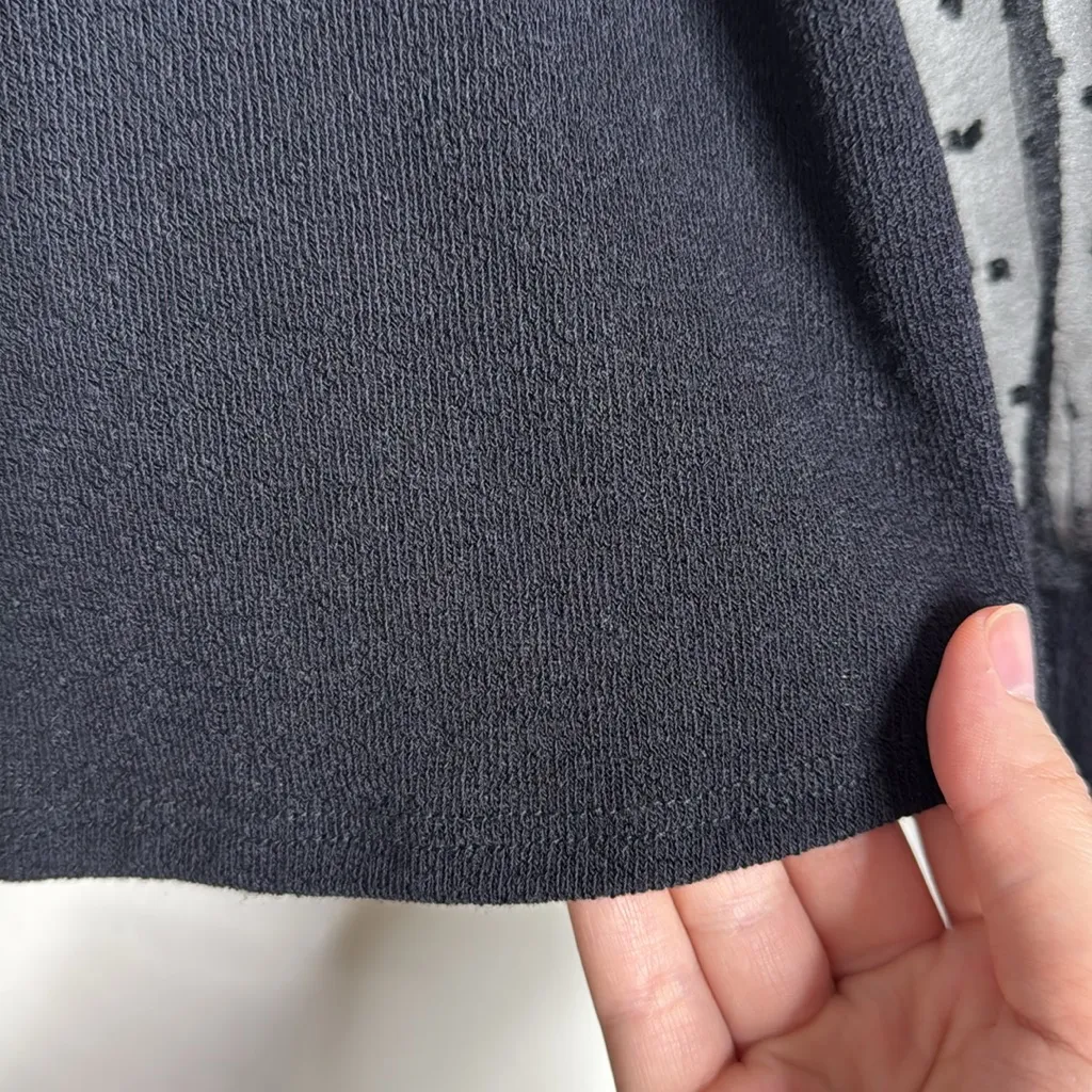 Mi Ami Francesca's Victorian Clip Dot Puff Sheer Long Sleeve Blouse size S Black - Image 6