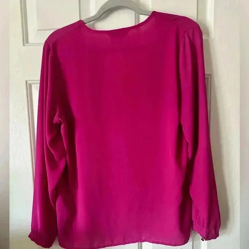 Magenta long sleeve blouse - Image 4