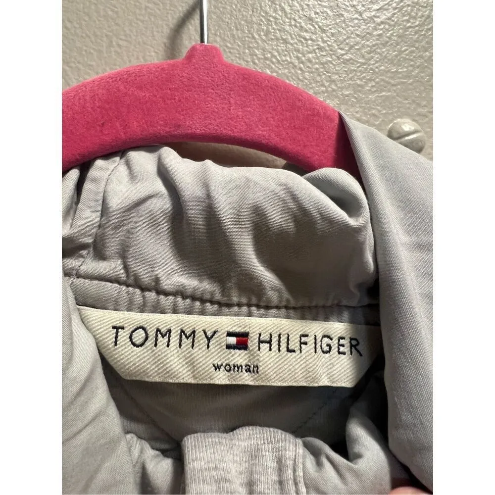Tommy Hilfiger Grey Snap Button Up Woman’s Hoodie Size 1X -Flaw On Sleeve - Image 8