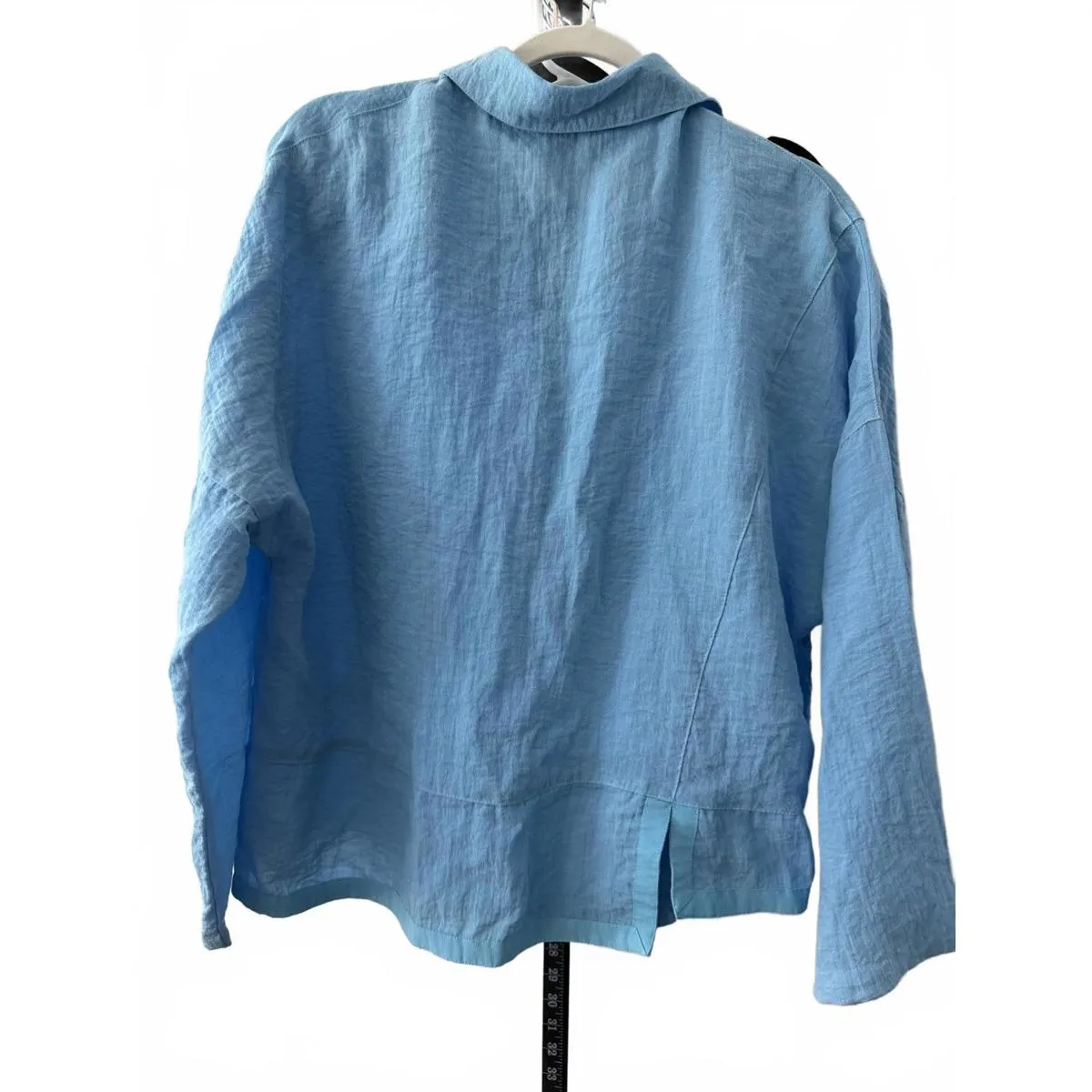 Eleven Stitch Light Blue Women's Long Sleeve Blouse, Size M Size M - Image 2